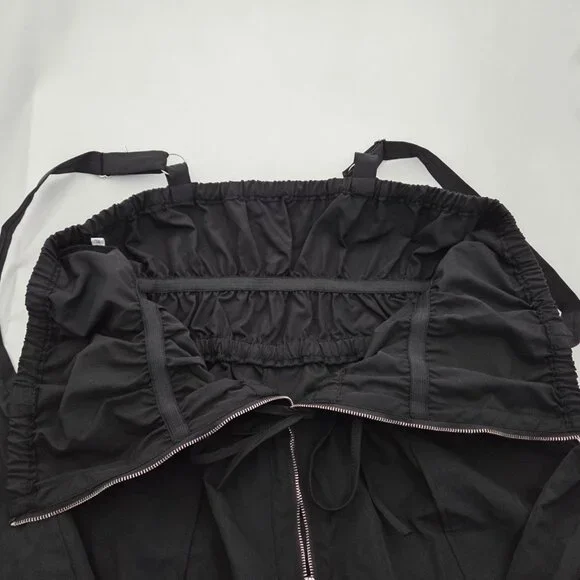 Lightweight Dressy Poly-Blend Overalls Black Jumpsuit Adjustable L - Picture 3 of 9